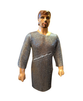 Chain Maille 8 mm Flat with Alternate Solid Chest 40 Half Sleeve